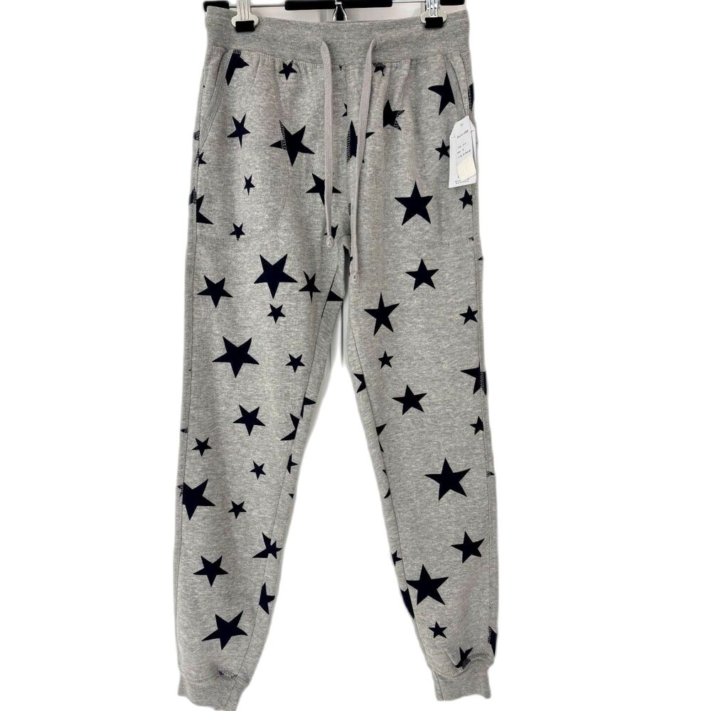 Bloom & Pop Star Print Sweatpants NWT Size Medium Gray Joggers